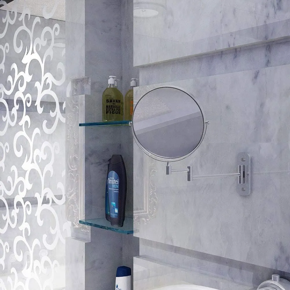 Vanity Mirror Bathroom Vanity MirrorBathroom Shaving Mirror Wall Mounted Cosmetic Mirror 3X/1X Magnification Makeup mirror 360° Free Rotation for Beauty Makeup/Bathroom Shaving with Drilling or wi