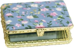 Vanity Mirror Makeup Compact Pocket Floral Mirror Portable Two-Side Folding Make Up Mirror Women Cosmetic Mirrors (Color : White) (Blue)