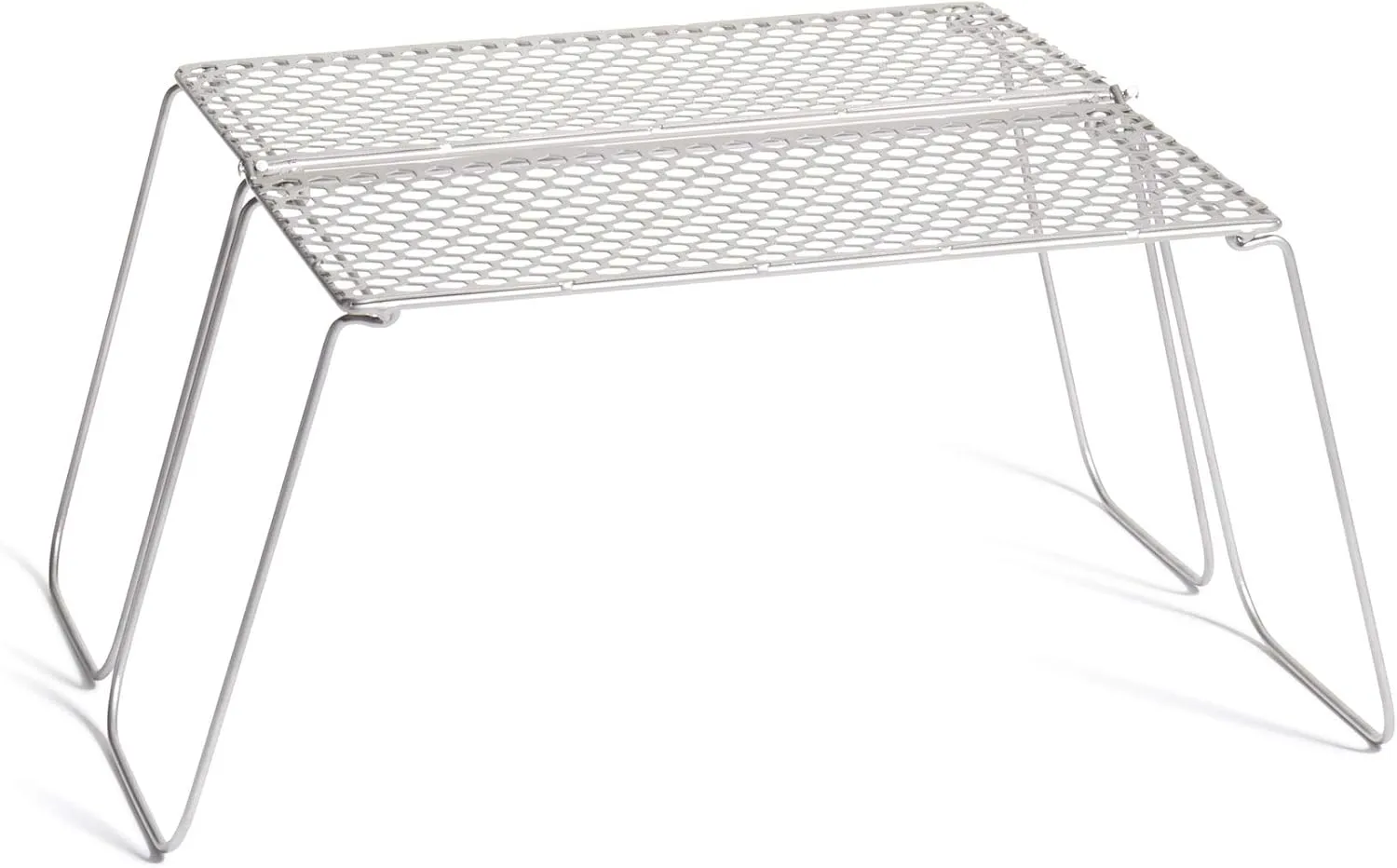 Vargo Titanium Bifold Foldable Campfire Grill - Portable Titanium Grill Surface with Legs - 60  Square Inch Cooking Surface for Backpackers and Campers