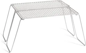 Vargo Titanium Bifold Foldable Campfire Grill - Portable Titanium Grill Surface with Legs - 60  Square Inch Cooking Surface for Backpackers and Campers