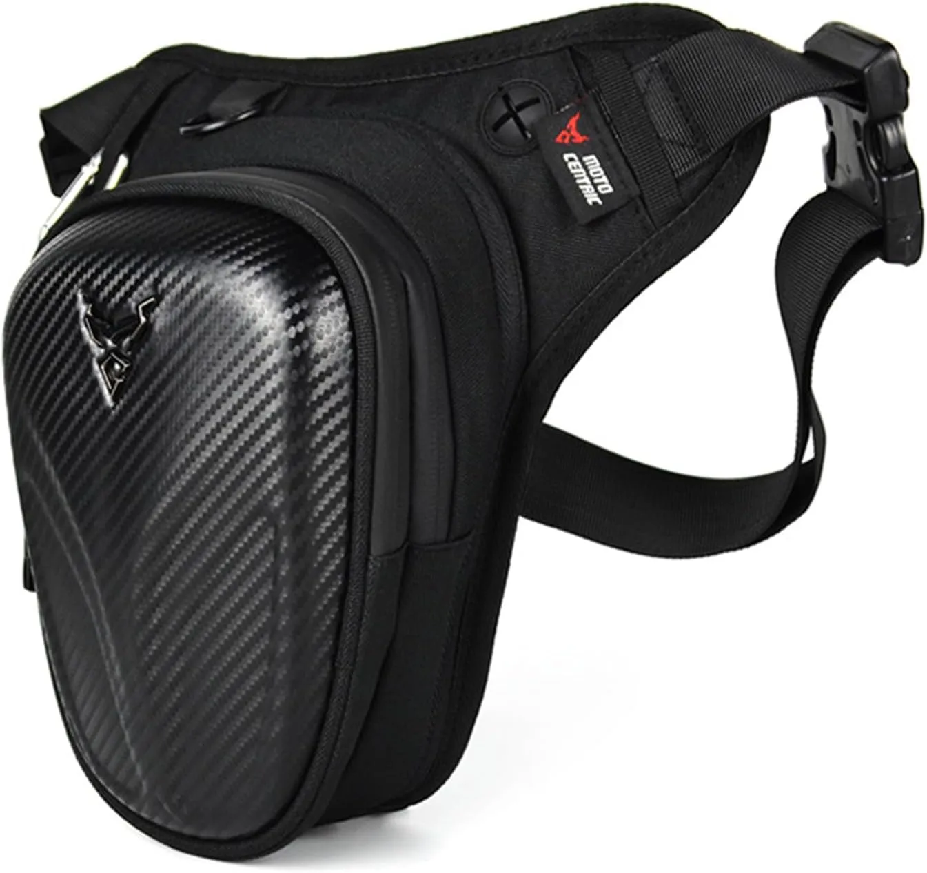 Vechkom Waterproof Thigh Bag Motorcycle Waist Drop Leg Bag for Men Big Capacity Waist Pack, Multifunctional Multi-Pocket Thigh Bag for Hiking Climbing Carbon Black