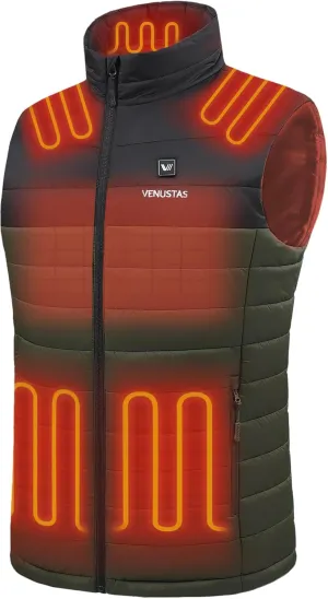 Venustas Men's Heated Vest with Battery, Lightweight Quilted Vest for Men