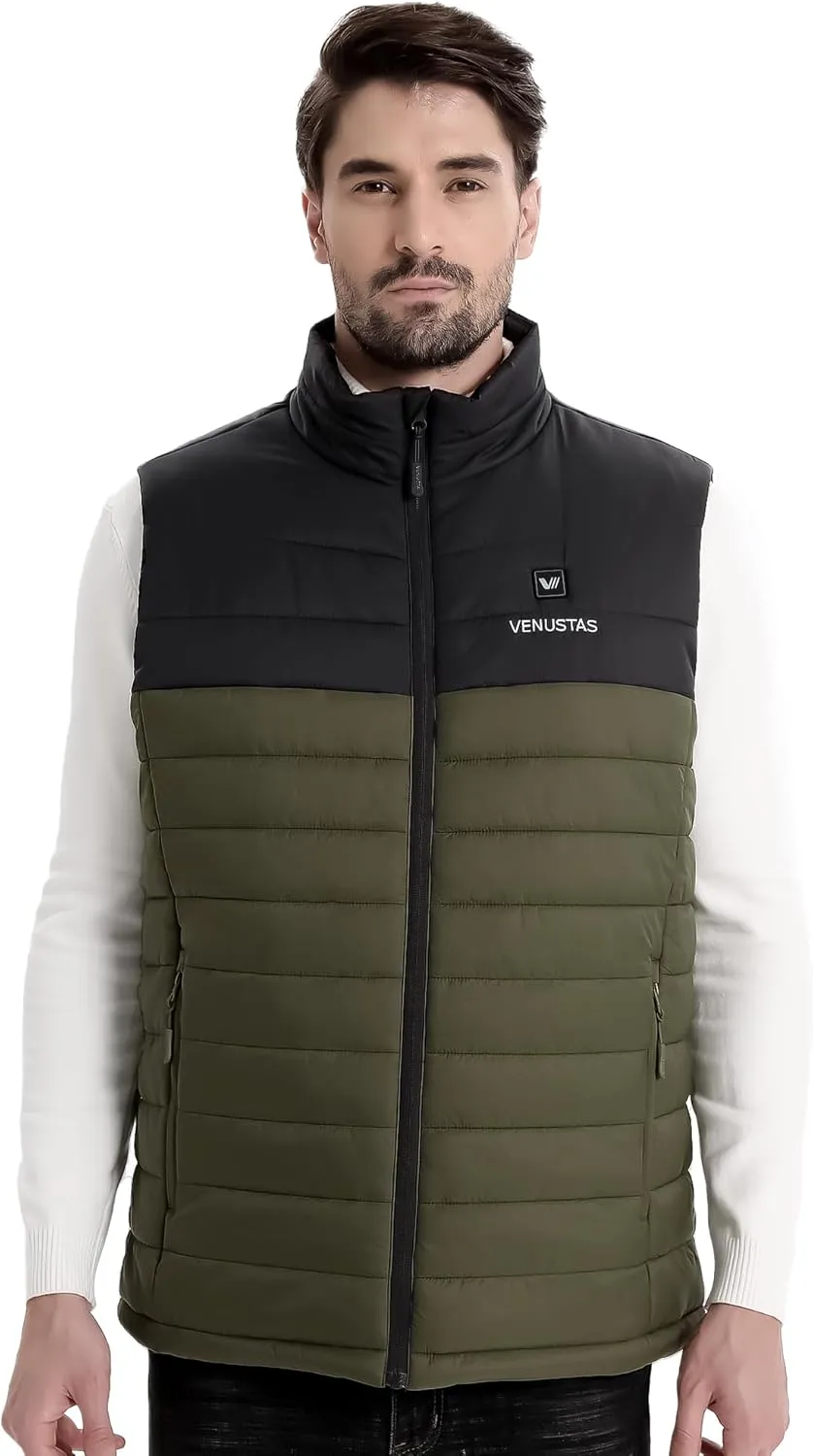 Venustas Men's Heated Vest with Battery, Lightweight Quilted Vest for Men