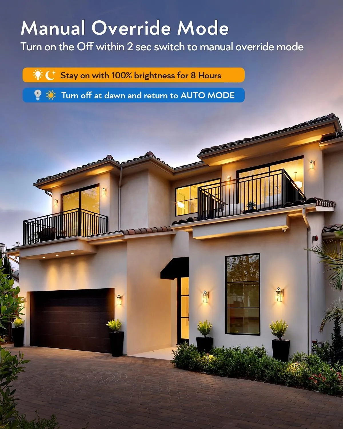 VIANIS 2 Pack Gold Outdoor Wall Lights, Motion Sensor Exterior Garage Lighting Fixture for House, Modern Dusk to Dawn Front Porch Light, Anti-Rust Waterproof Outdoor Wall Lantern Wall Mount Sconce