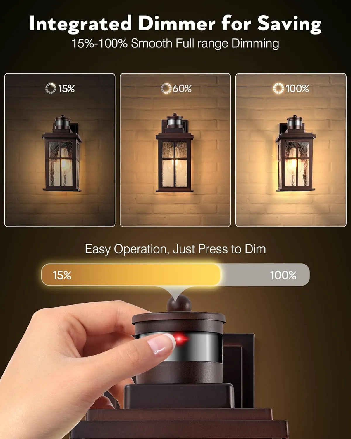 VIANIS Brown Motion Sensor Exterior Lighting Fixtures, Oil Rubbed Bronze Outdoor Garage Lights Wall Mount Sconce, Outdoor Wall Lantern for Garden, Patio, Front Door, Outside Porch Lights for House