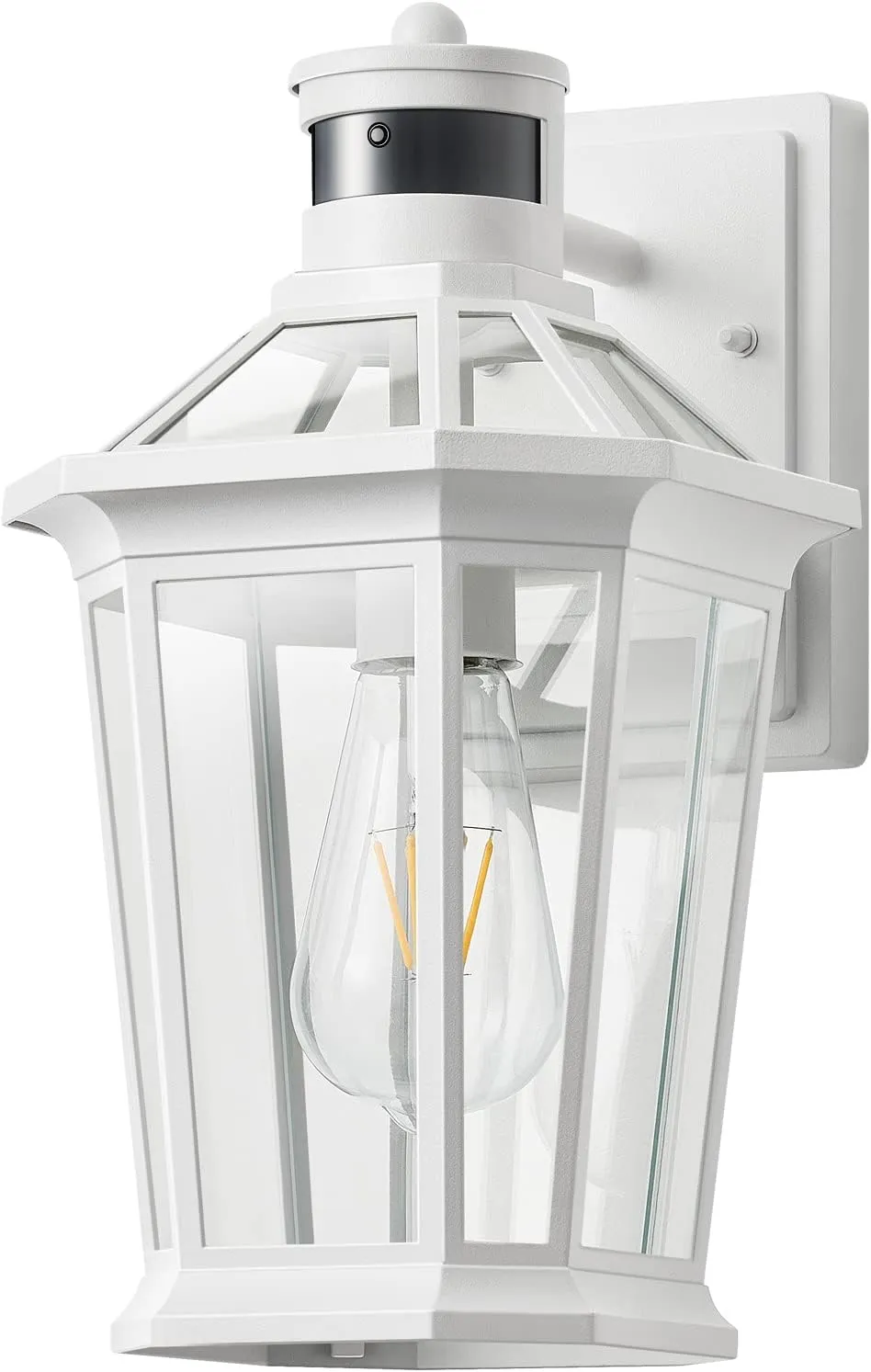 VIANIS Motion Sensor Outdoor Exterior Light Fixture, White Outdoor Porch Lights Wall Mount, Waterproof Dusk to Dawn Coach Lantern, Modern Outdoor Lights Fixtures for Garage, Front Door
