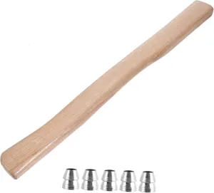 VICASKY 1Set Wooden Hatchet Handle Replacement Ash with Wedges Skid Grip for Easy Installation for Woodworkers and Outdoor Camping Tasks
