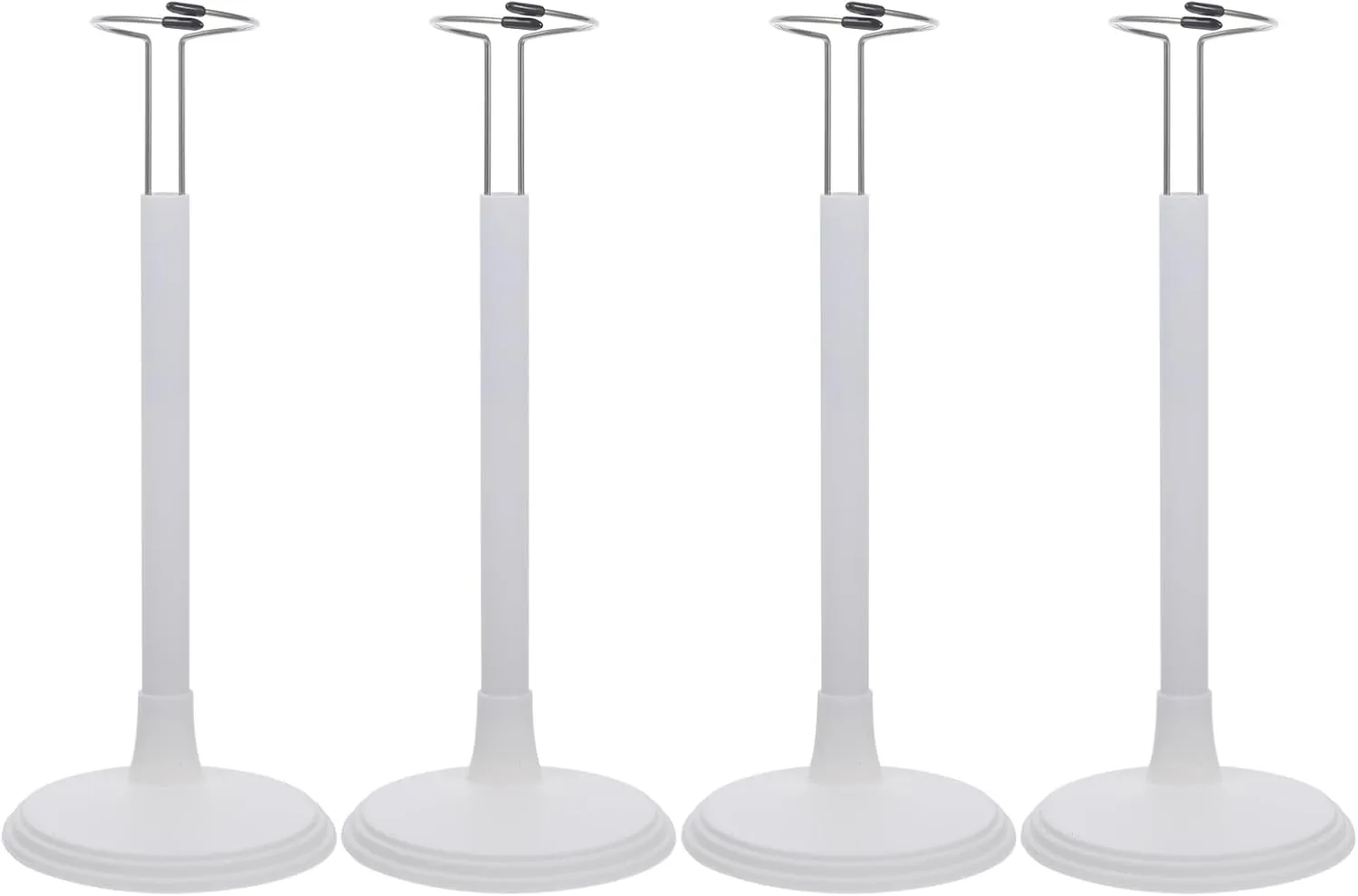 VICASKY 4 Pcs White Doll Stand for 12 to 18 Inch Dolls Display Holder Action Figure Stands with Adjustable Waist Wire Shop Display
