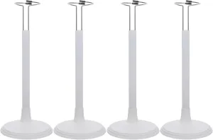 VICASKY 4 Pcs White Doll Stand for 12 to 18 Inch Dolls Display Holder Action Figure Stands with Adjustable Waist Wire Shop Display