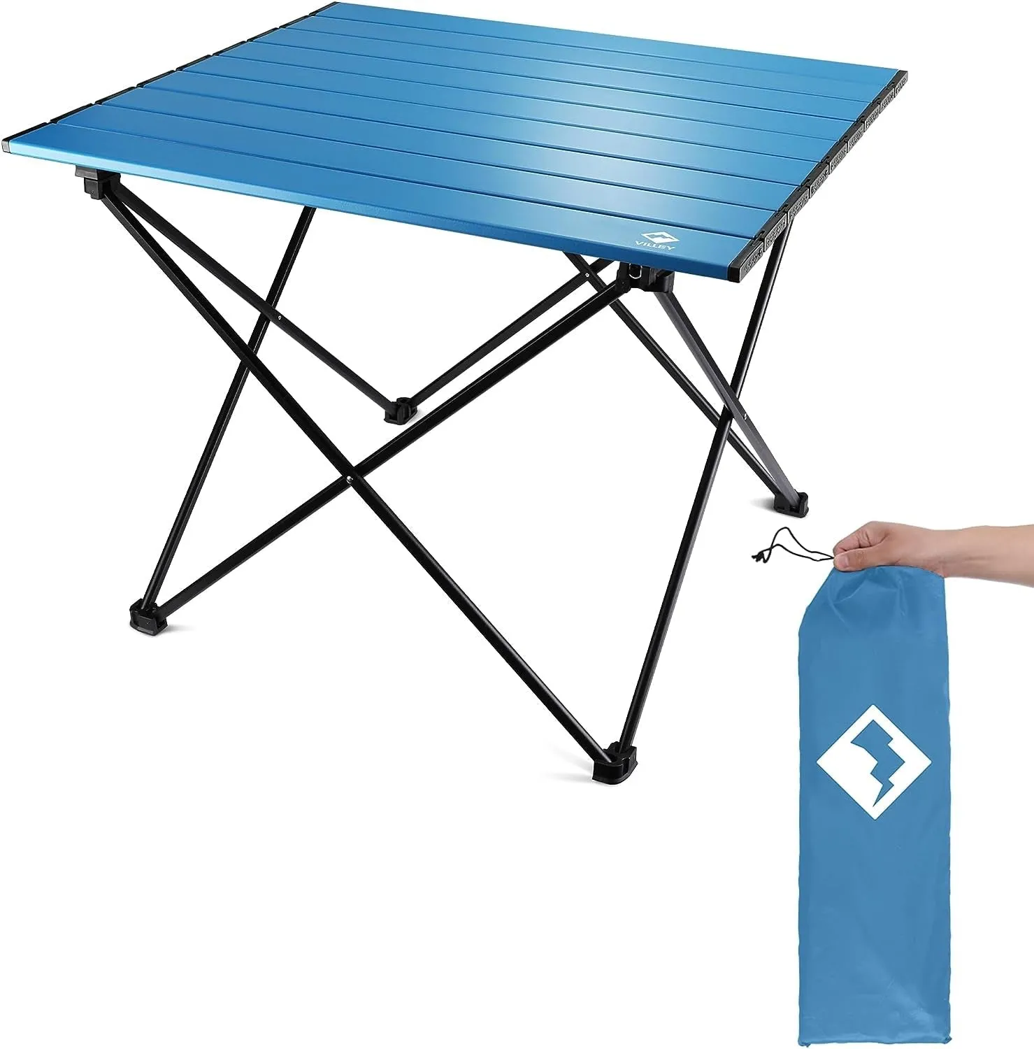 VILLEY Lightweight Aluminum Portable Camping Side Table