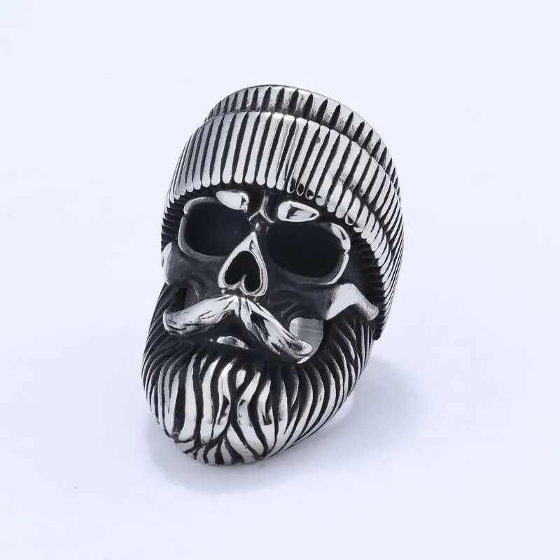 Vintage Hat Skull Stainless Steel Ring