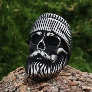 Vintage Hat Skull Stainless Steel Ring