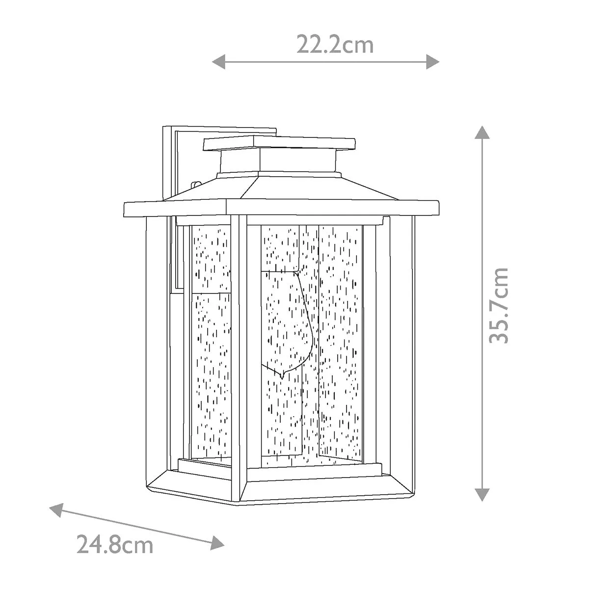 Wakefield 1 Wall Lantern - Medium | Earth Black