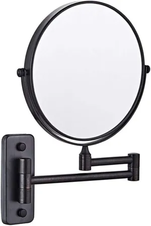 Wall Mounted Makeup Mirror 8-inch 3X Magnification 360° Swivel Extending Folding Bathroom Shaving Cosmetic Make Up Mirror(Black Bronze,1X/3X)