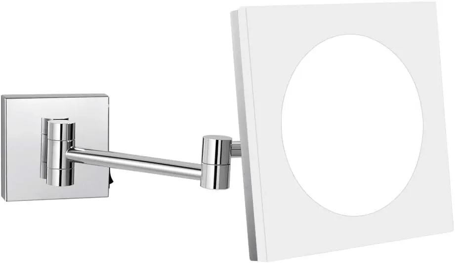 Wall Mounted Makeup Mirrors 8 Inch Single Sided Brass Lighted Magnifying Vanity Shaving Extendable(5X)