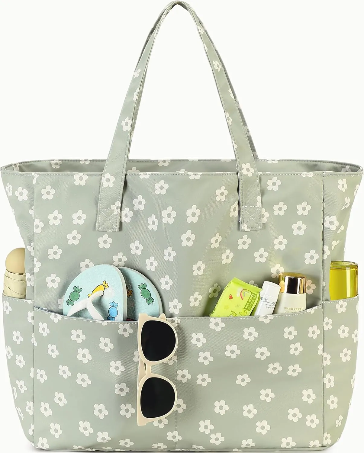 Waterproof Beach Tote Pool Bags for Women Ladies Extra Large Gym Tote Carry On Bag With Wet Compartment for Weekender Travel