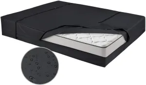 Waterproof Canvas Mattress Storage Bag for Moving and Storage – Reusable Heavy Duty Mattress Bag with Zipper and Lifting & Moving Straps(Black, King)