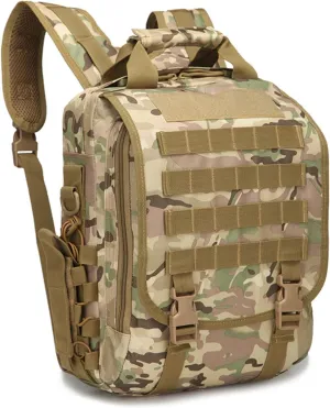 Waterproof Military Tactical Molle Backpack, 14"(inch) Laptop Sling Bag for Hiking Travel Trekking Camping
