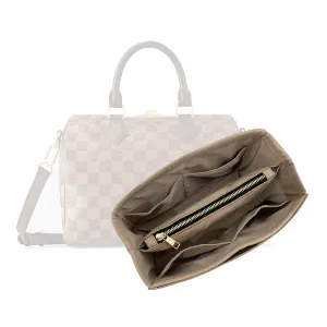 Waterproof Nylon Speedy 25 Purse Organizer, Lv Speedy 30 Purse Organizer and Shaper, Speedy 20 Organizer Insert Nylon, Handmade Snug Sturdy Gold Zipper (For Speedy 20, Geyser Blue)