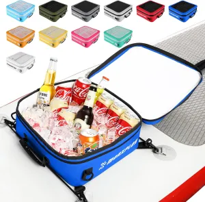 Waterproof PVC Paddleboard Cooler Deck Bag - 12 Can Soft Insulated Cooler for Paddleboarding, Camping, Kayaking