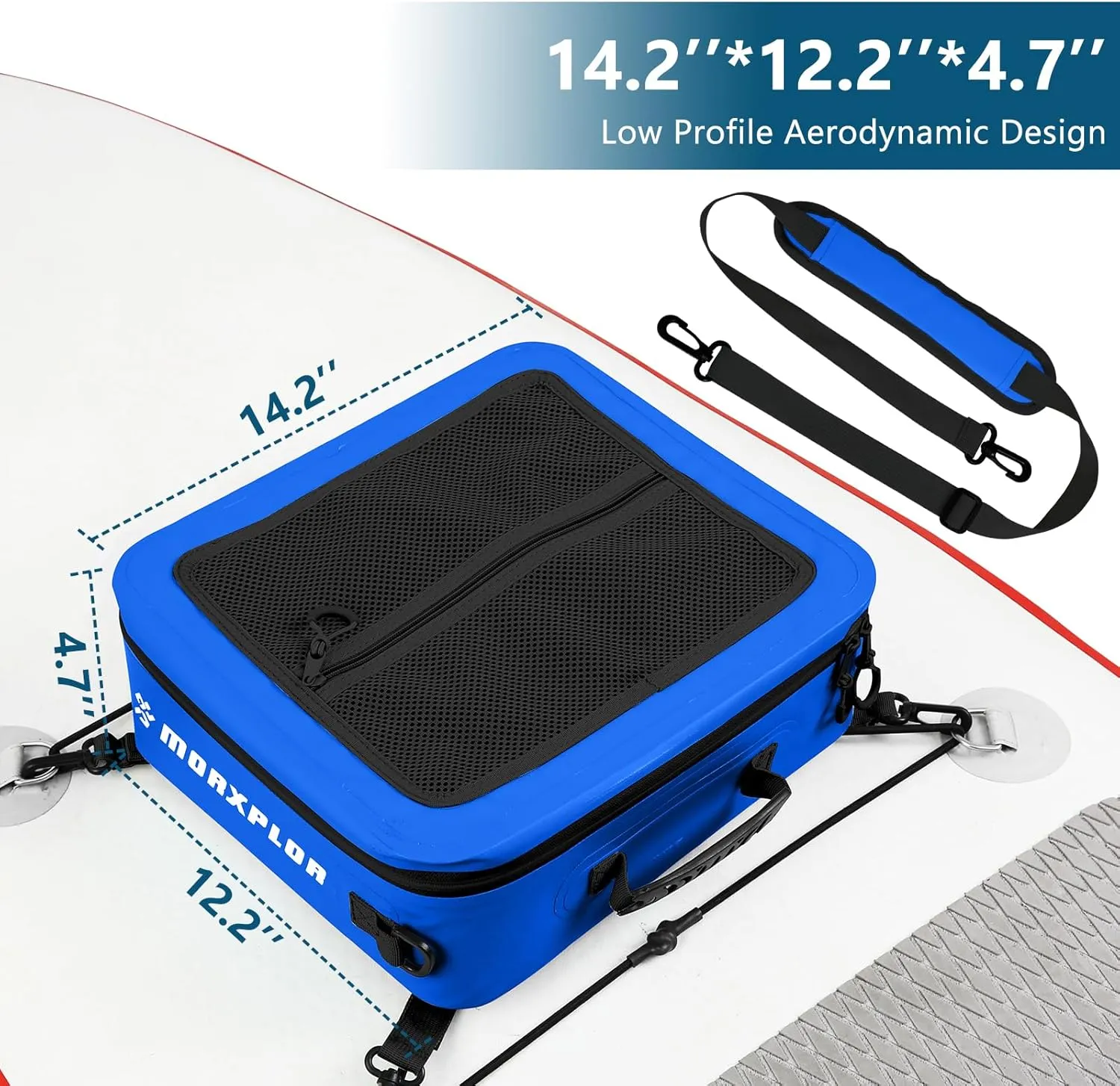 Waterproof PVC Paddleboard Cooler Deck Bag - 12 Can Soft Insulated Cooler for Paddleboarding, Camping, Kayaking