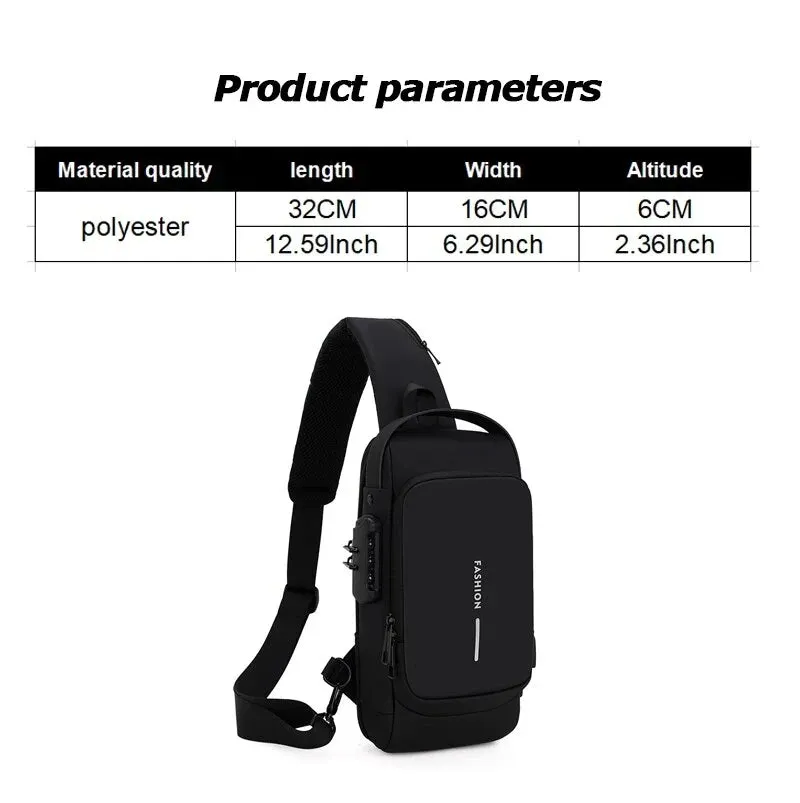 Waterproof USB Shoulder Bag