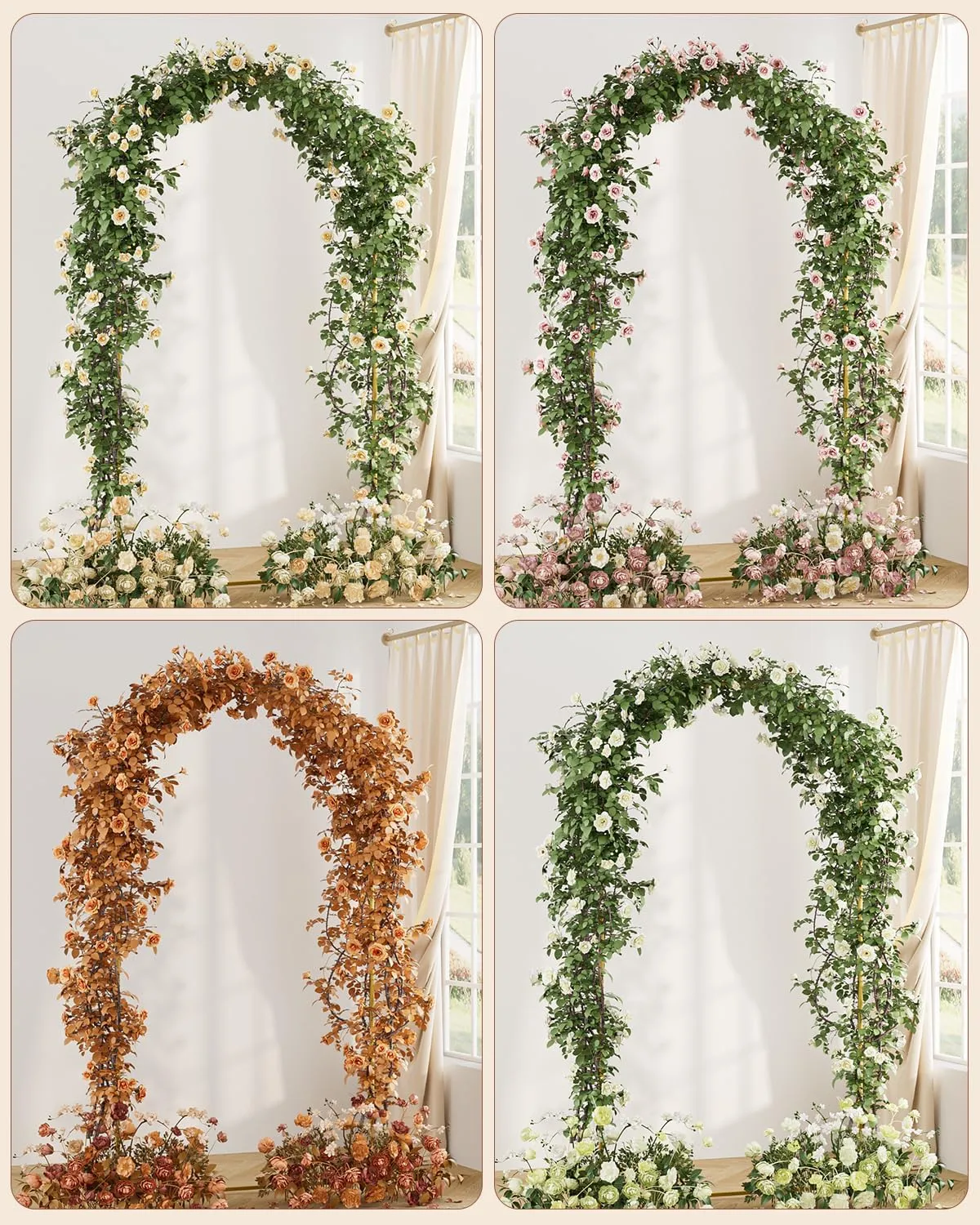Wedding Arch, Gold Metal Arch Backdrop Stand, Balloon Arch Stand Wedding Frame for Ceremony Decoration (Gold, 7.2FT Arch Backdrop)
