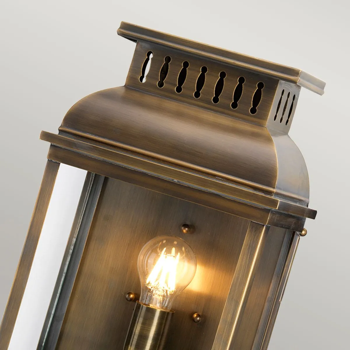 Westminster 1 Light Wall Lantern | Aged Brass