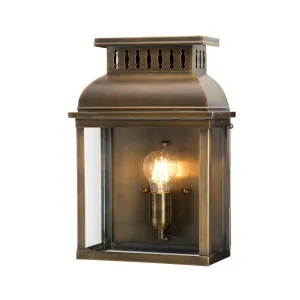 Westminster 1 Light Wall Lantern | Aged Brass