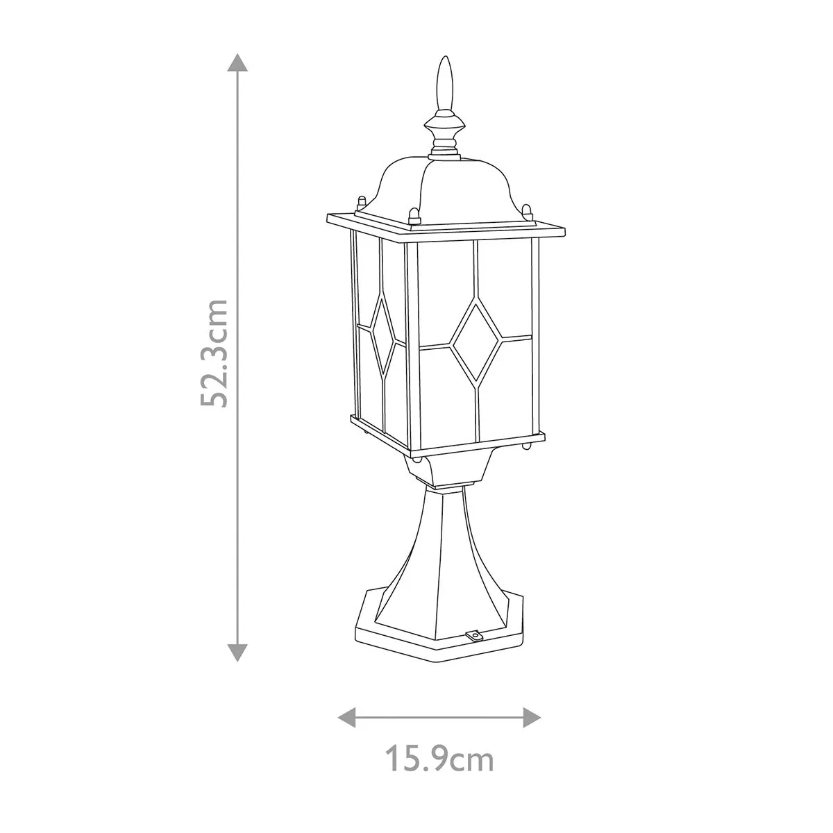 Wexford 1 Light Pedestal Lantern  | Black/Silver