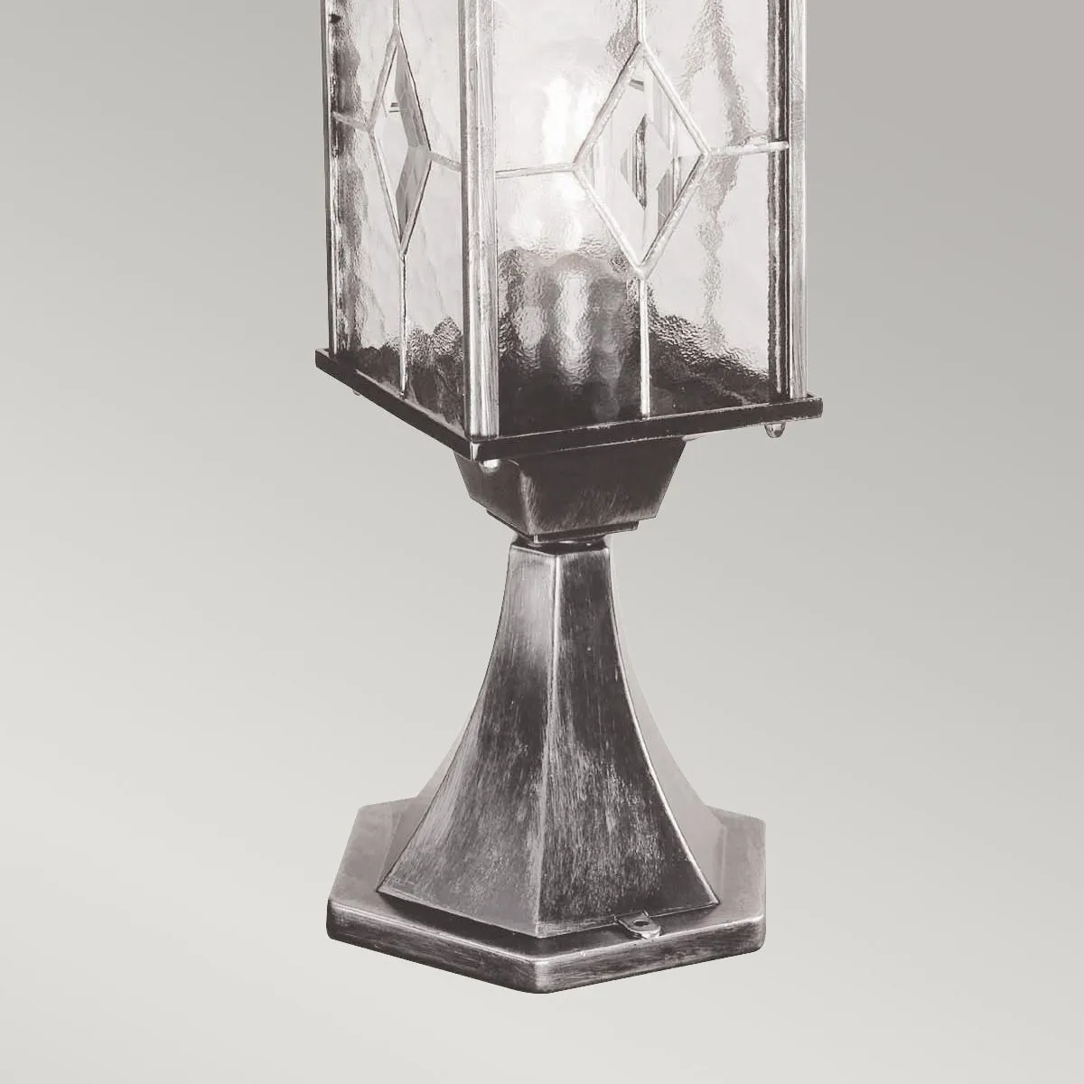 Wexford 1 Light Pedestal Lantern  | Black/Silver