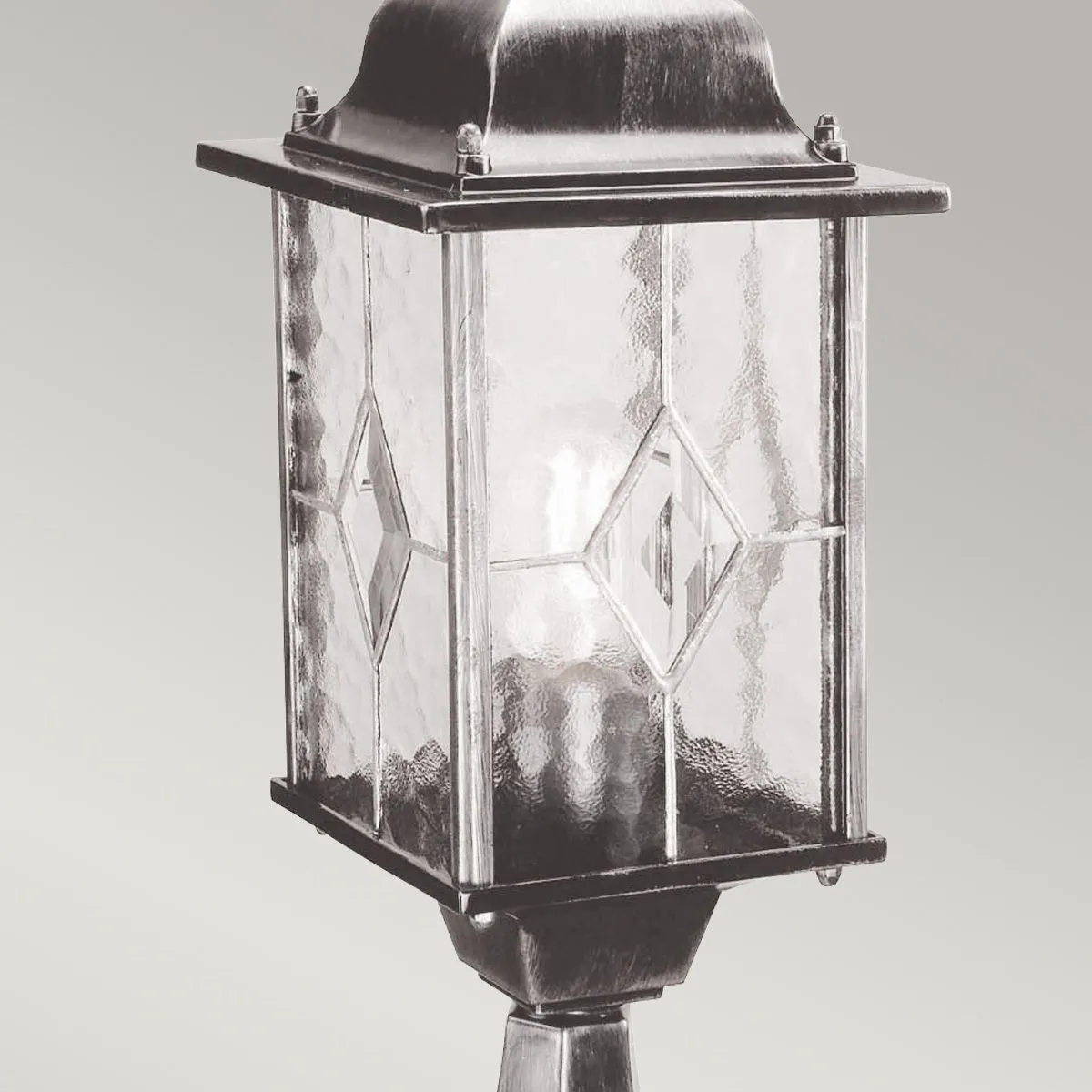 Wexford 1 Light Pedestal Lantern  | Black/Silver