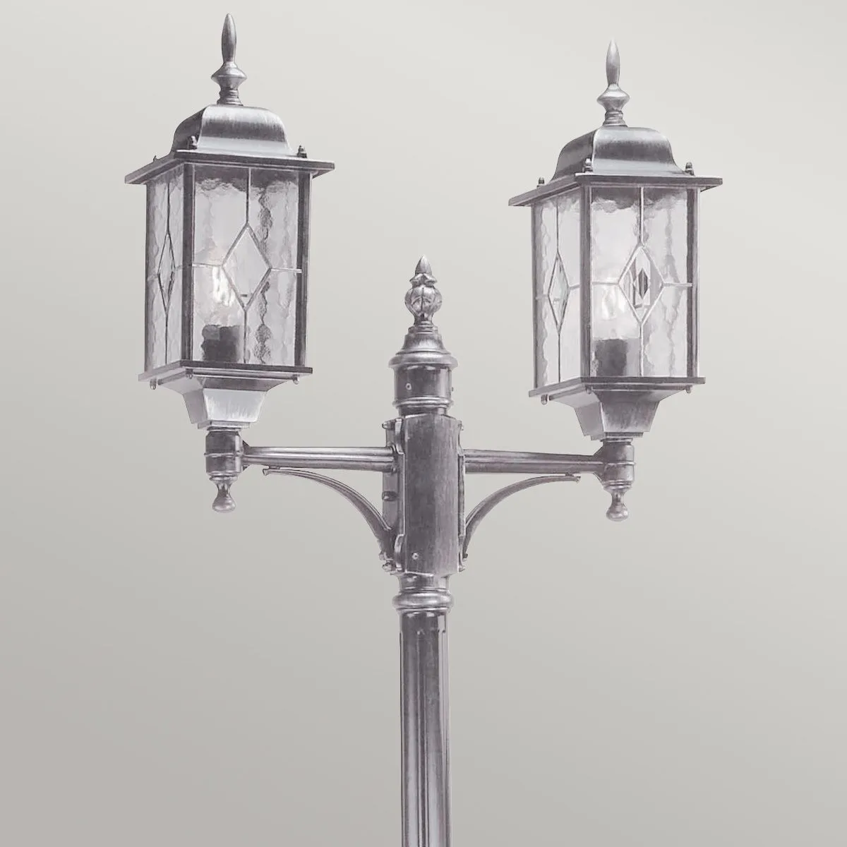 Wexford 2 Light Lamp Post | Black/Silver