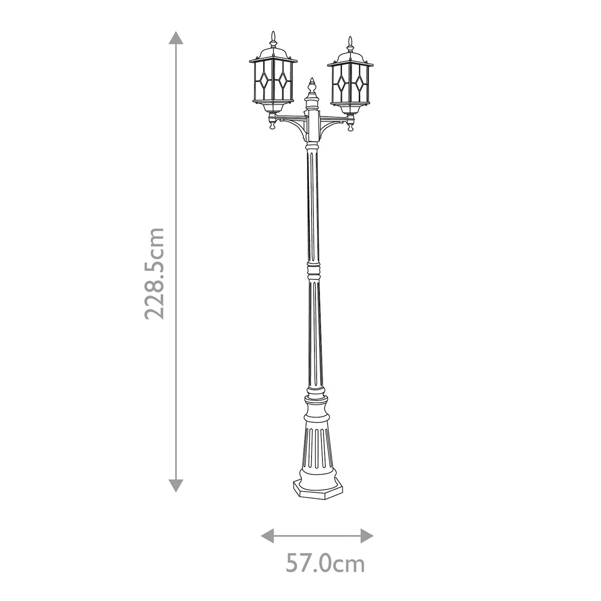 Wexford 2 Light Lamp Post | Black/Silver
