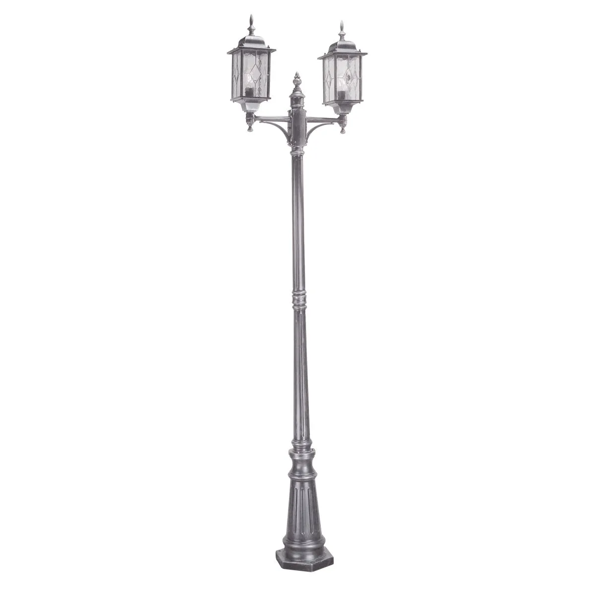 Wexford 2 Light Lamp Post | Black/Silver