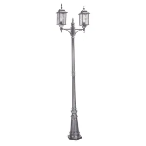 Wexford 2 Light Lamp Post | Black/Silver