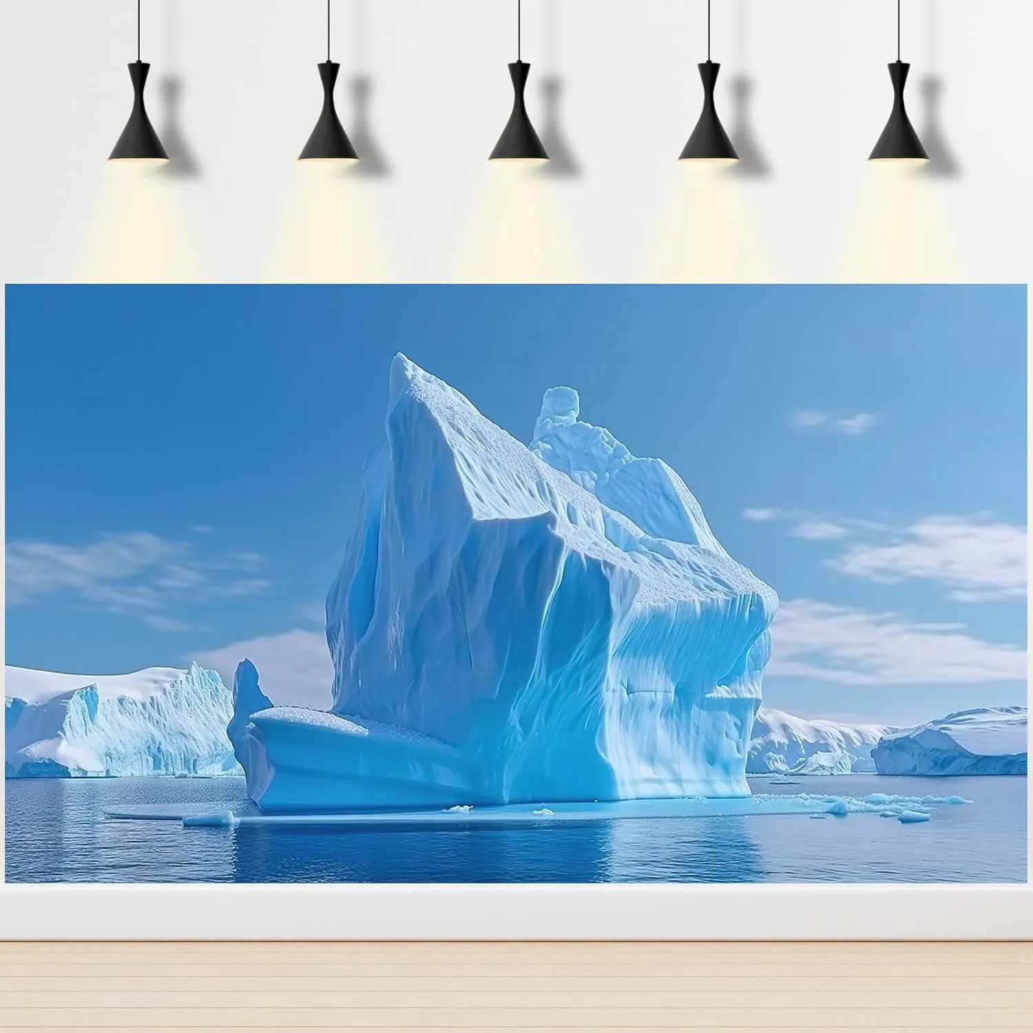 White Iceberg Backdrop Ice Shelf Snow Mountain Photography Background Iceberg Casting Shadow On Blue Sea Snow Wedding Backdrop Blue Sky Pure Sea Backdrop Photo Shooting Props Decorations 7x5ft