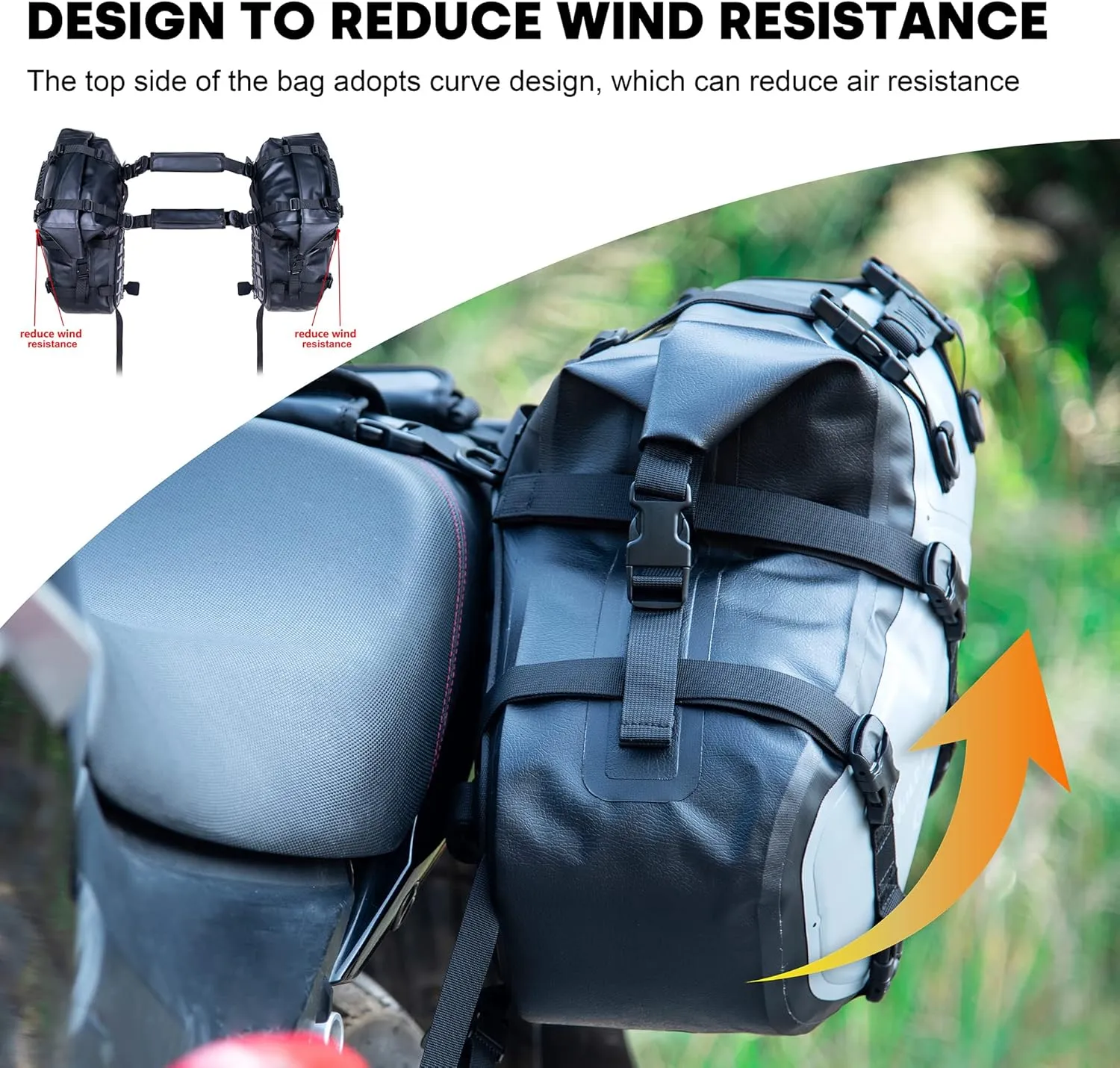 WILD HEART Motorcycle Saddlebags Waterproof Motorcycle Side Saddlebags Pannier Bag 24L/ 36L/50L Trunk Motorcycle Accessory