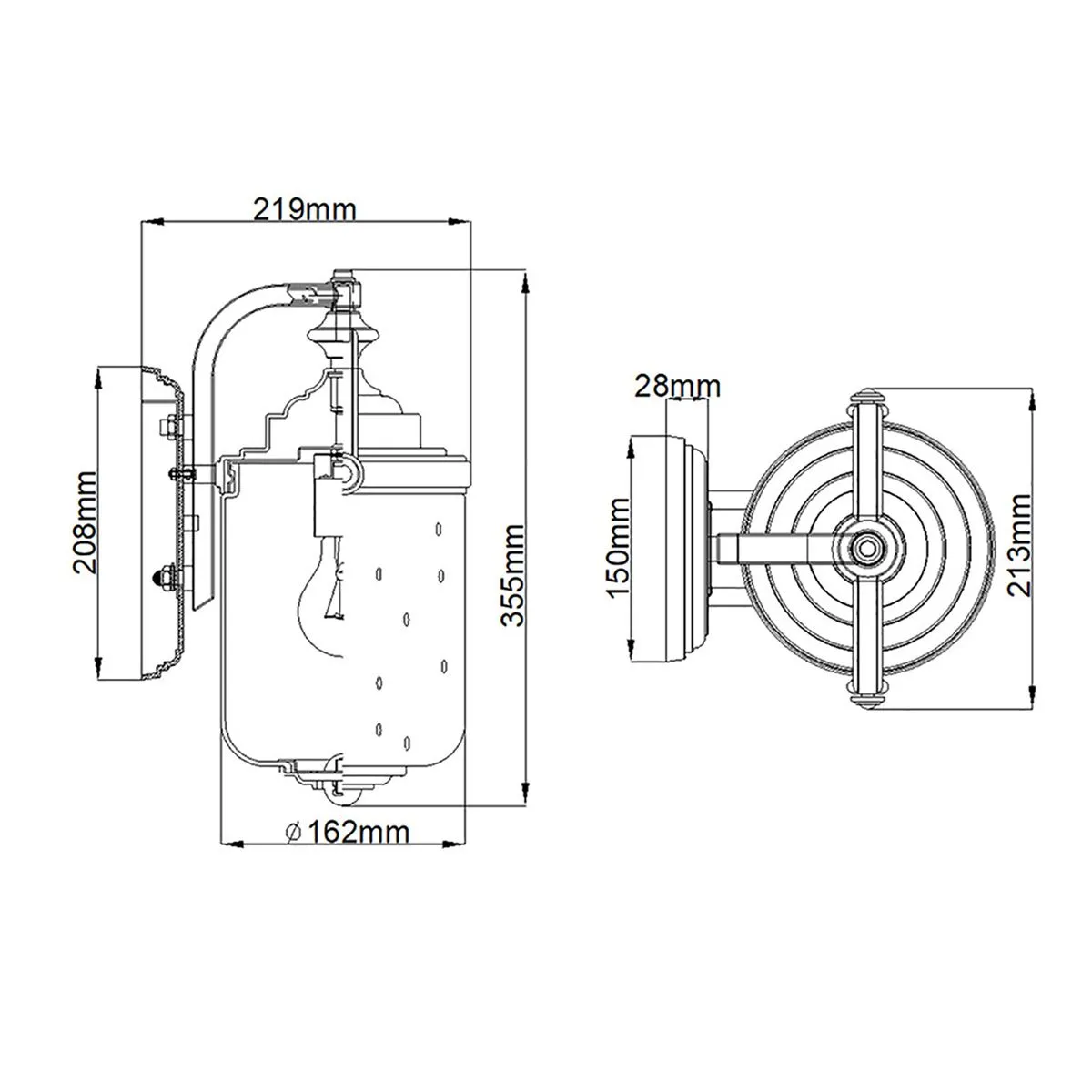 Willoughby 1 Light Wall Lantern | Oil Rubbed Bronze