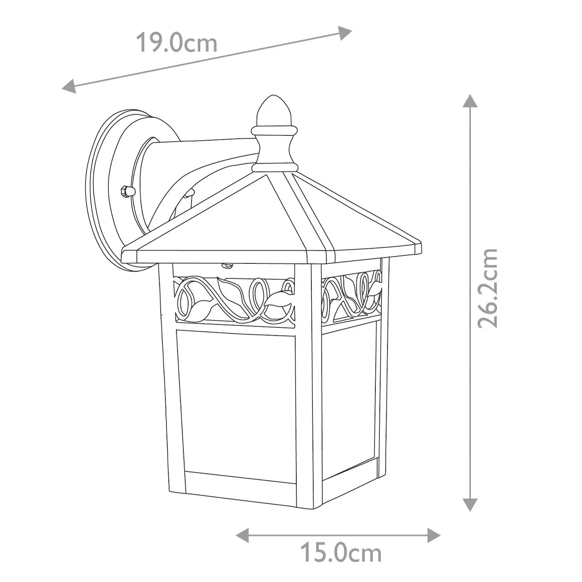 Winchcombe 1 Light Wall Lantern | Black/Silver