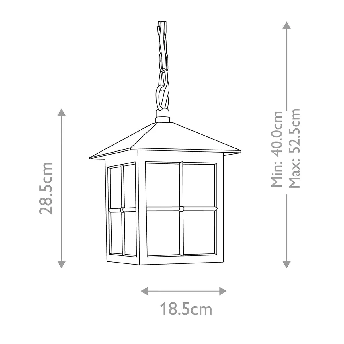 Winchester 1 Light Chain Lantern | Black