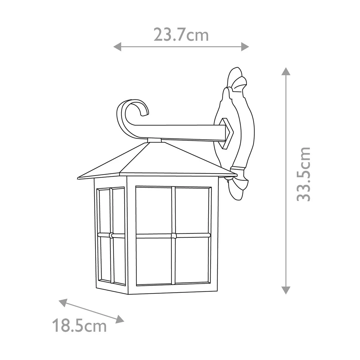Winchester 1 Light Wall Down Lantern | Black