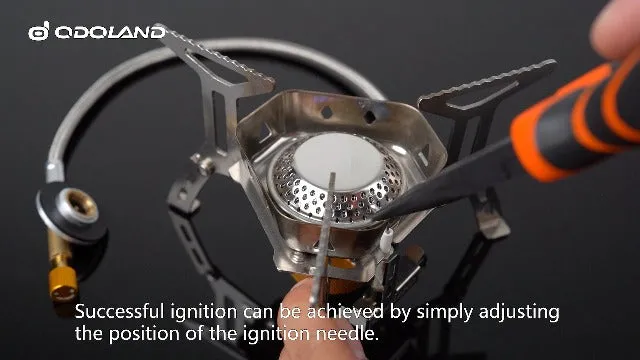 Windproof Camp Stove Camping Gas Stove with Fuel Canister Adapter