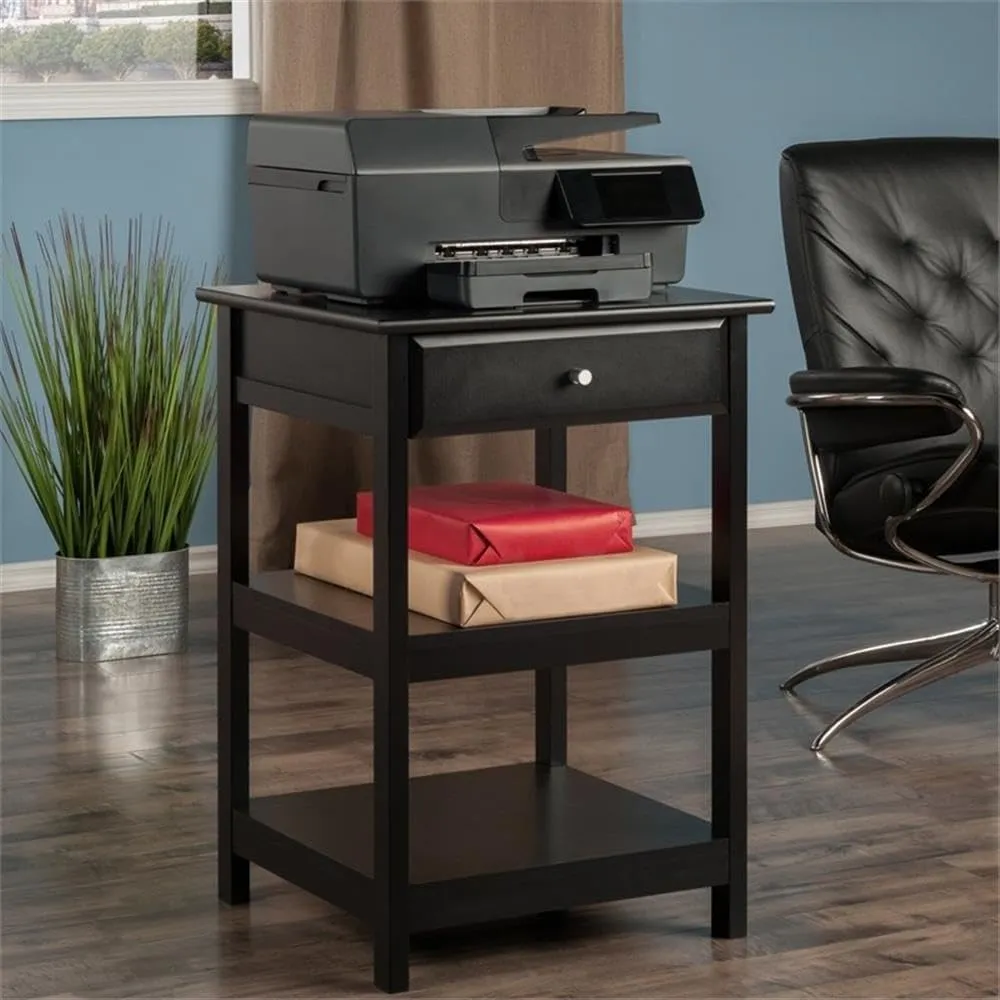 Winsome Delta Printer Stand Black Home Office, 20.87x20.24x30.71