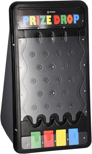 WinSpin Mini Tabletop Prize Drop Board Game Foldable Stand with 8 Playing Pucks for Live Stream Carnival Party Trade Show, (25"x14")