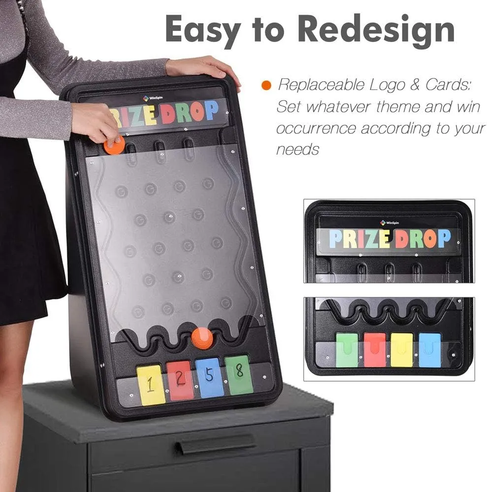 WinSpin Mini Tabletop Prize Drop Board Game Foldable Stand with 8 Playing Pucks for Live Stream Carnival Party Trade Show, (25"x14")