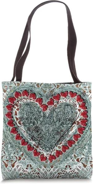 Winter Heart Vintage Shabby Tote Bag