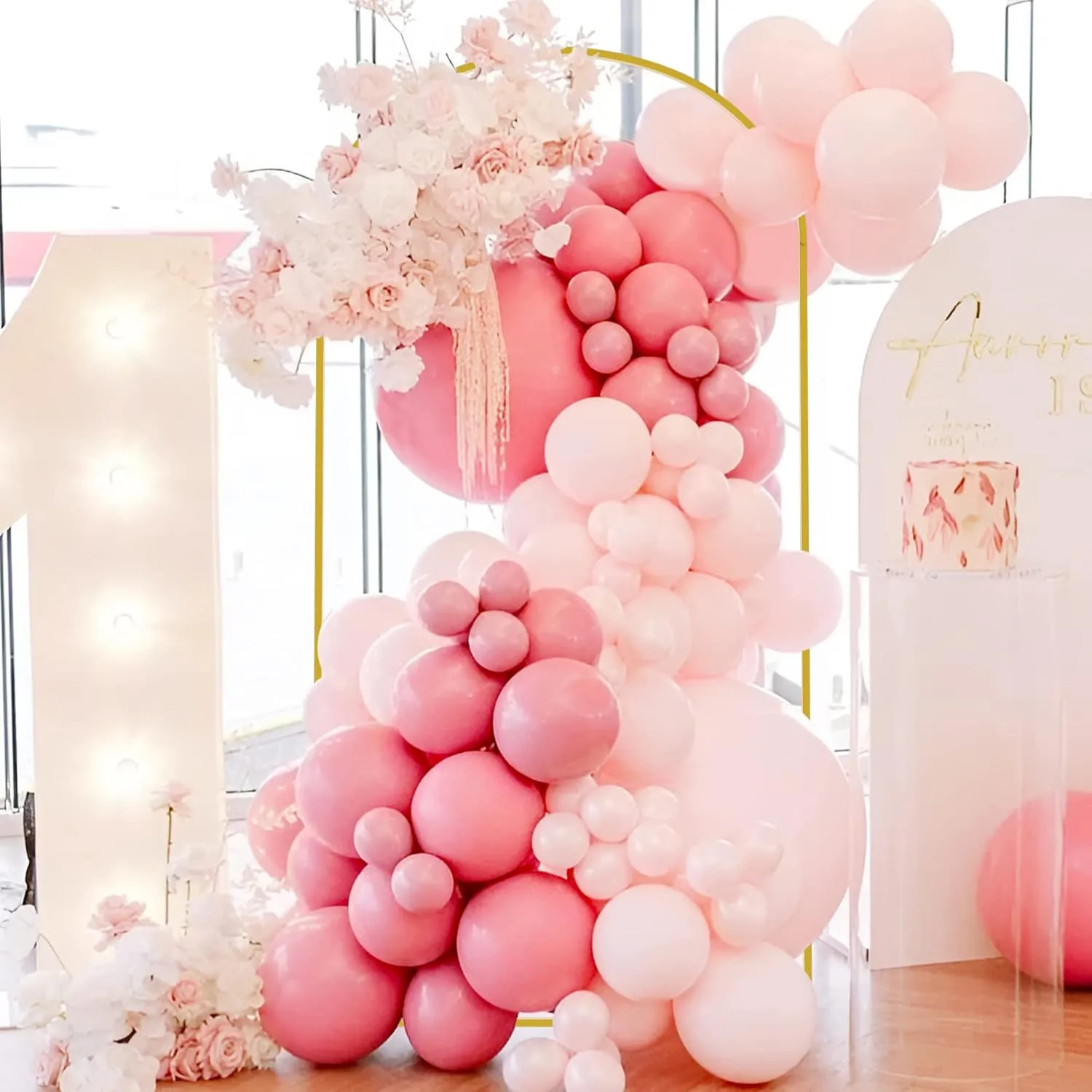 Wokceer 6.6 FT Wedding Arch Backdrop Stand Gold Metal Chiara Backdrop Stand for Wedding Ceremony Birthday Party Bridal Baby Shower Photo Booth Garden Floral Balloon Arch Decoration
