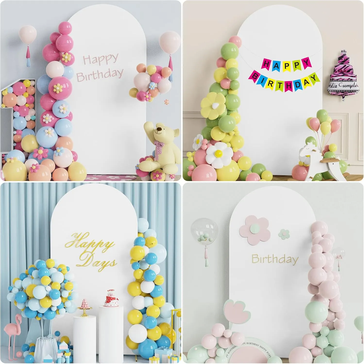Wokceer 6.6 FT Wedding Backdrop Arch Stand and White Arch Cover, Metal Arch Stand with Arch Stand Cover for Birthday Party Wedding Ceremony Bridal Baby Shower Event Decor