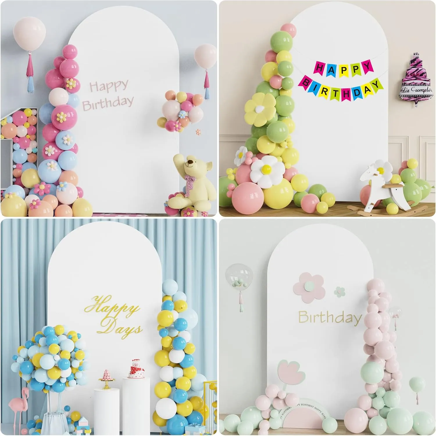 Wokceer 7.2 FT Wedding Arch Backdrop Stand and White Arch Cover, Metal Arch Stand with Arch Stand Cover for Birthday Party Wedding Ceremony Bridal Baby Shower Event Decor